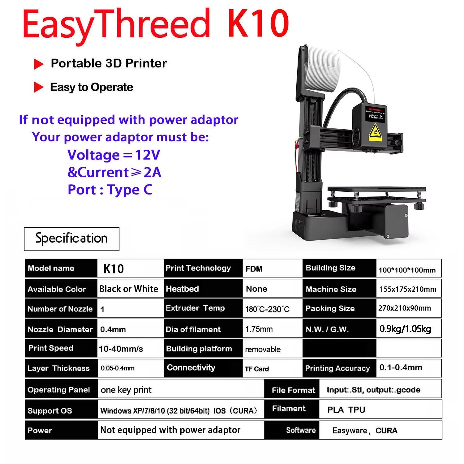 EasyThreed 3D Printer - view 3